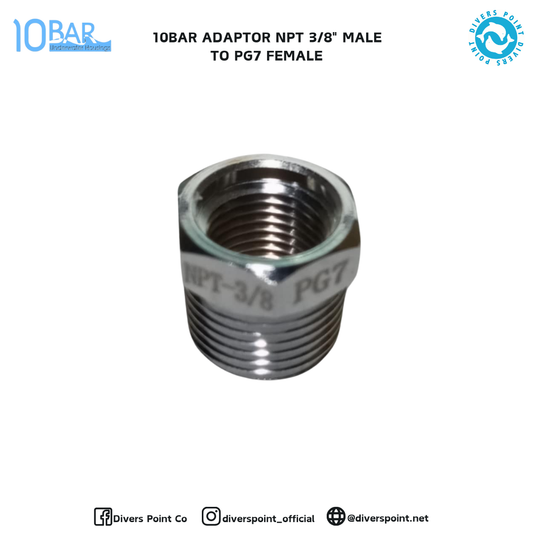 10BAR ADAPTOR NPT 3/8" MALE TO PG7 FEMALE