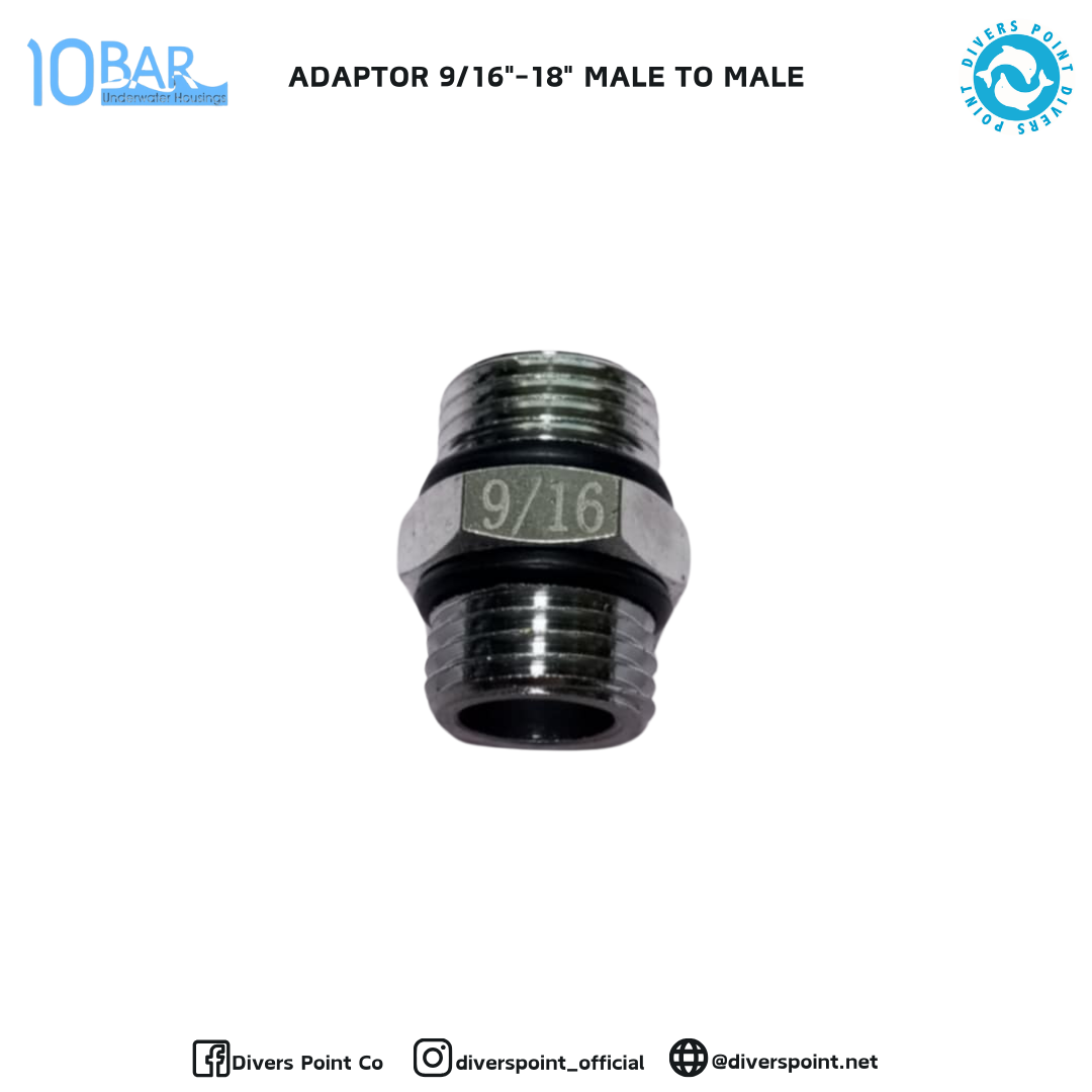 10BAR ADAPTOR 9/16"-18" MALE TO MALE