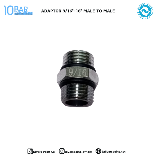 10BAR ADAPTOR 9/16"-18" MALE TO MALE