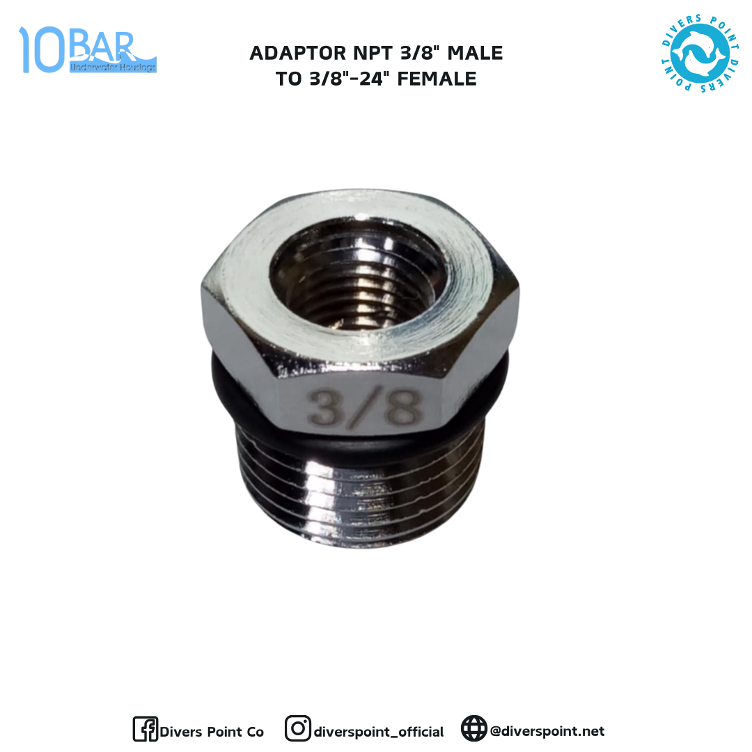 10BAR ADAPTOR NPT 3/8" MALE TO 3/8"-24" FEMALE