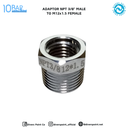 10BAR ADAPTOR NPT 3/8" MALE TO M12x1.5 FEMALE