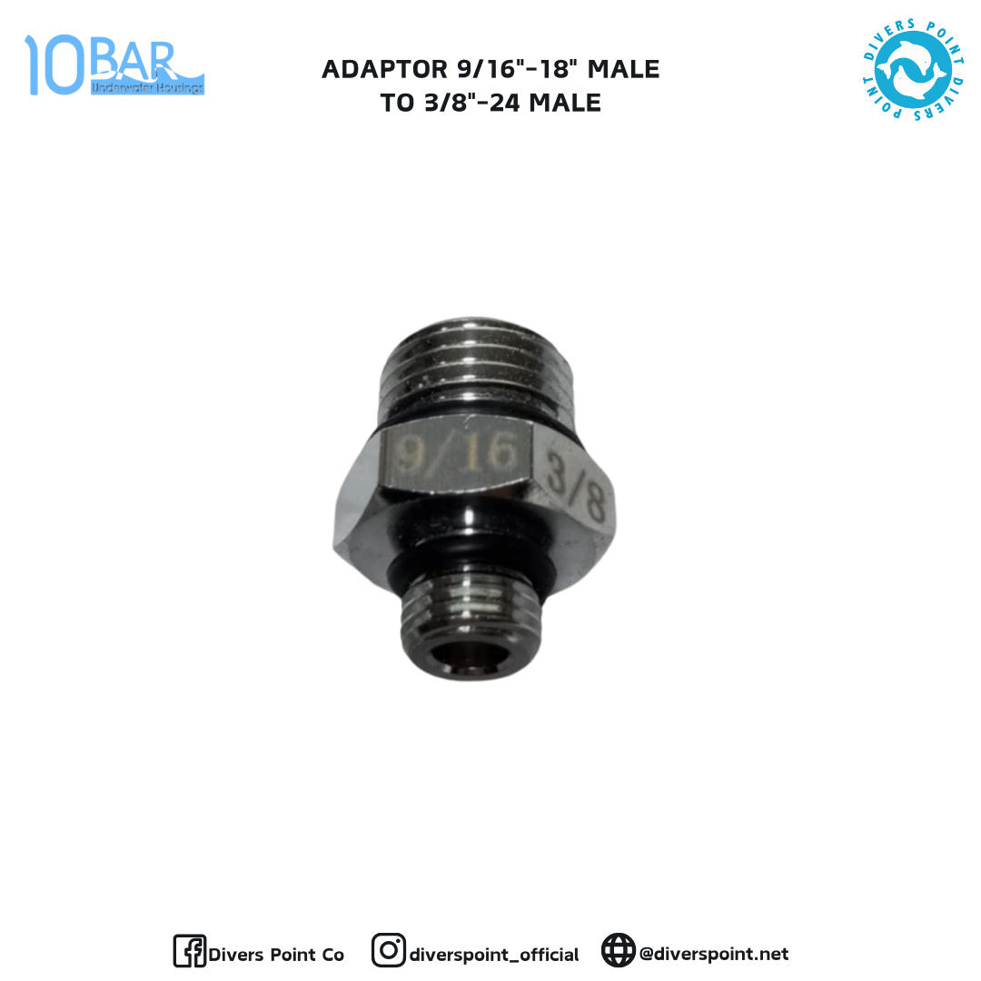 10BAR ADAPTOR 9/16"-18" MALE TO 3/8"-24" MALE