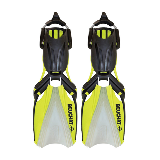 BEUCHAT AQUABIONIC FINS NEON YELLOW SIZE: MEDIUM/LARGE