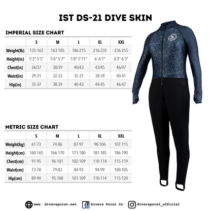 IST DS-21 DIVE SKIN UNISEX FULL BODY SUIT