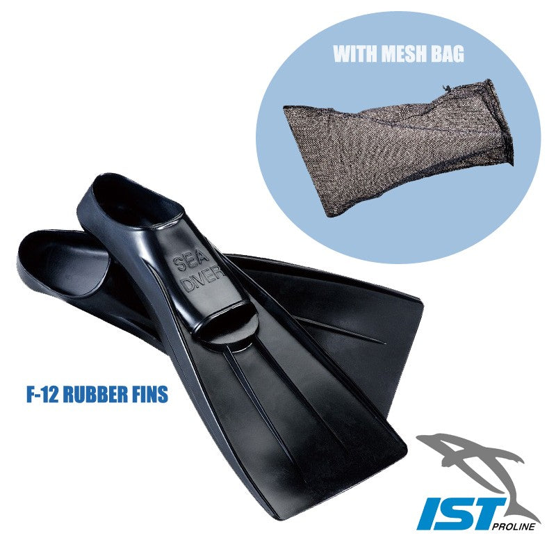 IST F-12 SEA DIVER FINS WITH MESH BAG